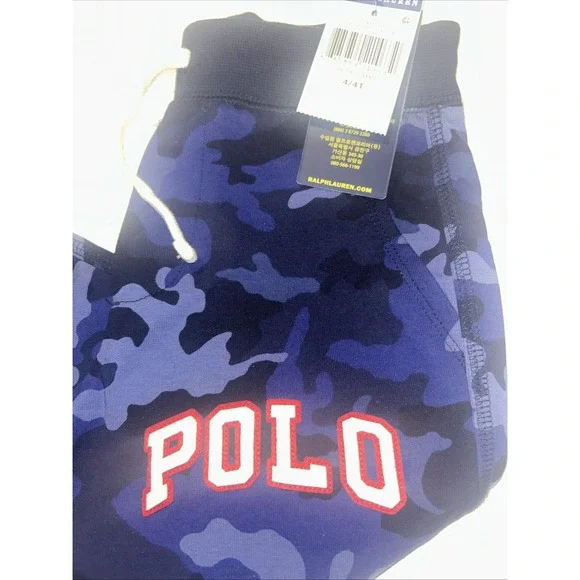 Polo Ralph Lauren Blue Camo Sweatpants Jogger Size Boys 4T New with Tags - Picture 2 of 6